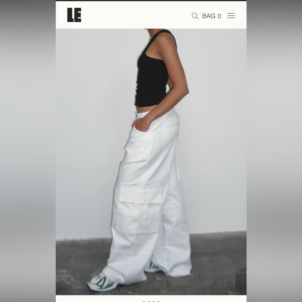 RELAXED DENIM CARGO - WHITE - Local European - Picture 2 of 5